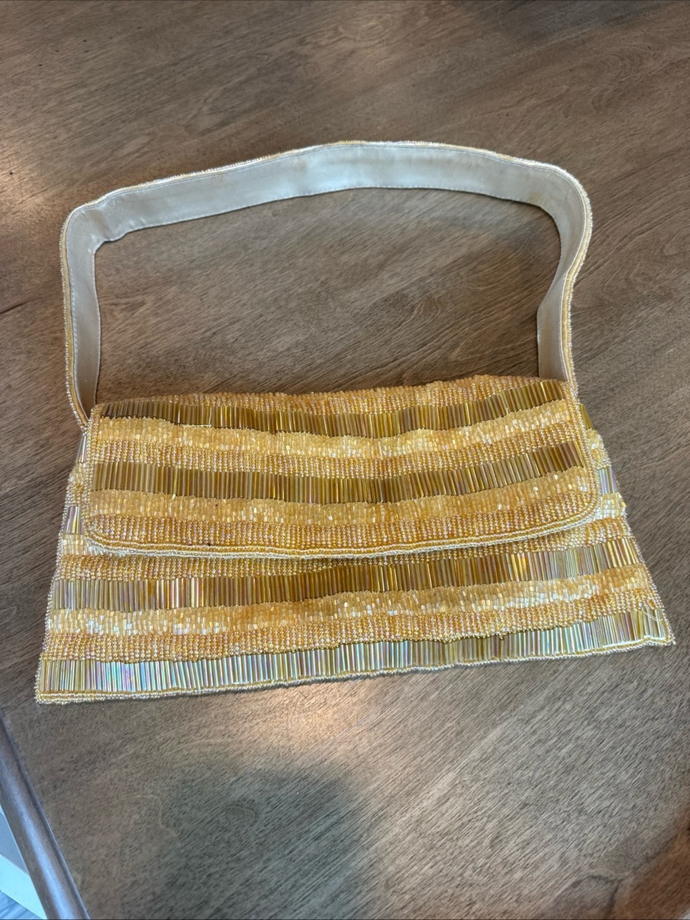 Vintage 80’s Sasha Shoulder Bag Gold Beaded Purse